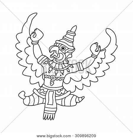 Vector Illustration Of Garuda And Bird Icon. Set Of Garuda And Jatayu Stock Symbol For Web.