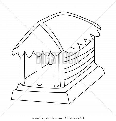 Vector Illustration Of Hut And House Symbol. Set Of Hut And Gazebo Stock Vector Illustration.