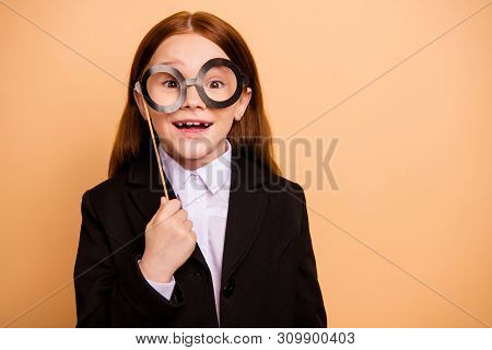 Portrait Of Her She Nice Attractive Cute Lovely Cheery Cheerful Childish Playful Pre-teen Girl Weari