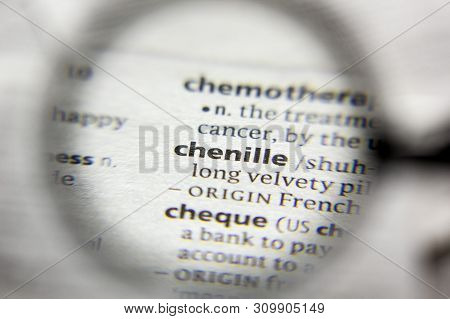 The Word Or Phrase Chenille In A Dictionary