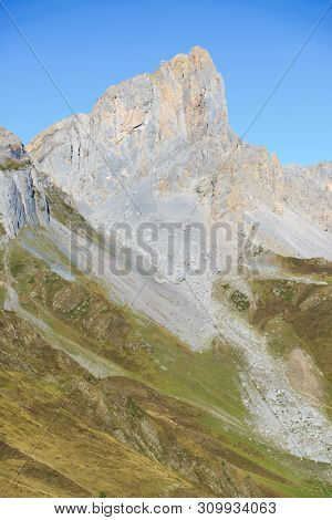 Aiguilles du Ansabere in Lescun Cirque. Aspe Valley, Pyrenees, France.