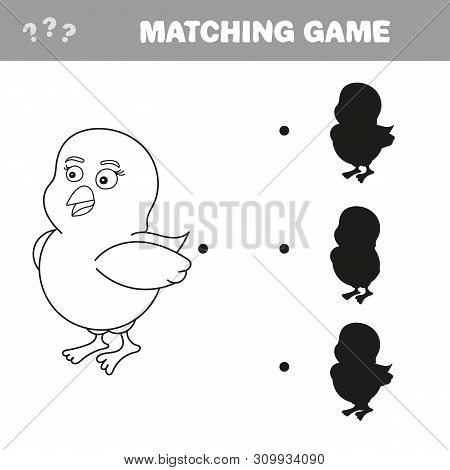 Shadow Matching Educational Game For Children. Find The Right Shadow. Activity For Preschool Kids An