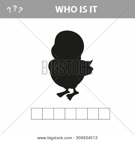 Shadow Educational Game For Children. Activity For Preschool Kids And Todders. Cartoon Chicken Dance