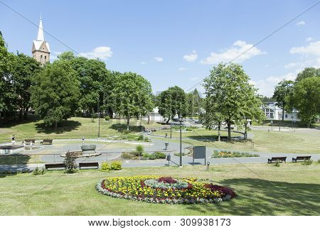 The View Of Kneipp Public Garden In Birstonas Resort Town (lithuania).
