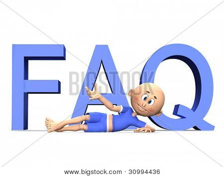 常见问题 3d 字母和呈现文本一个可爱的卡通人