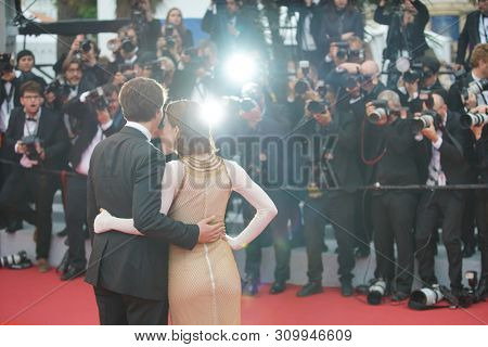 CANNES, FRANCE - MAY 19, 2019: Valerie Pachner and August Diehl attend the screening of 