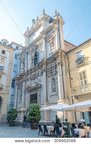 Turin, Italy - June 1, 2019: The Basilica Of Corpus Domini (italian: Basilica Del Corpus Domini) Is 