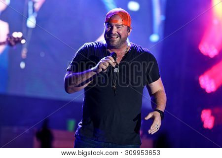 FARMINGVILLE, NY - JUL 3: Lee Brice performs in concert at The Fest at Long Island Community Hospital at Bald Hill on July 3, 2019 in Farmingville, New York.