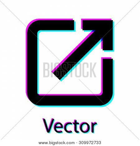 Black Open In New Window Icon Isolated On White Background. Open Another Tab Button Sign. Browser Fr