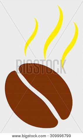 Aroma Coffee Bean Vector Icon. A Flat Illustration Design Of Aroma Coffee Bean Icon On A White Backg