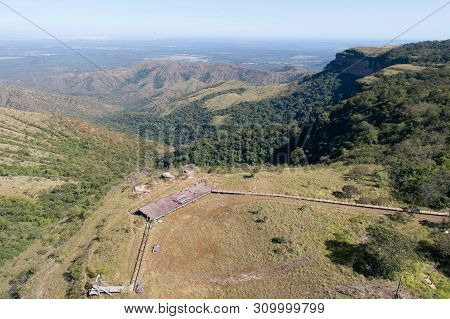 Alto Do Ceu Observatory View At Chapada Dos Guimaraes, Mato Grosso, Brazil. Great Landscape. Travel 