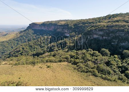 Alto Do Ceu Observatory View At Chapada Dos Guimaraes, Mato Grosso, Brazil. Great Landscape. Travel 