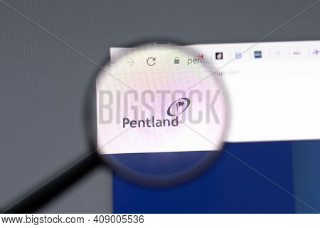New York, Usa - 15 February 2021: Pentland Group Website In Browser With Company Logo, Illustrative 