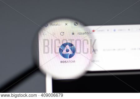New York, Usa - 15 February 2021: Rosatom Website In Browser With Company Logo, Illustrative Editori