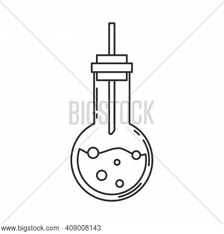 Line Medical Pharmaceutica Icon Retort, Tube. Professional Equipment Symbol. Science, Pharmacy, Medi