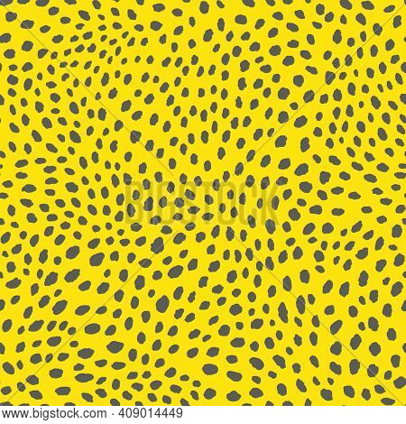Abstract Modern Leopard Seamless Pattern. Animals Trendy Background. Yellow And Grey Decorative Vect