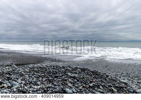 View From Sandcut Beach At Jordan River Regional Park, British Columbia, Canada