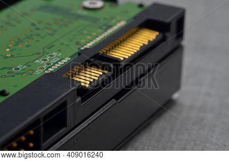 Closeup Of Electronic Circuit Board With Processor