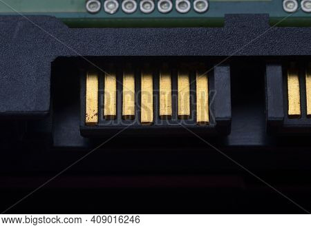 Closeup Of Electronic Circuit Board With Processor