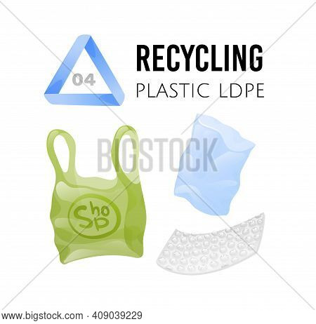 Recycling Icons. Ldpe Plastic Bags And Bubble Wrap