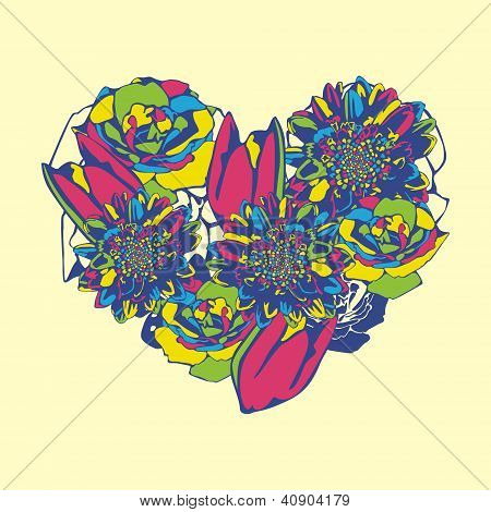 Floral vektor hjerte