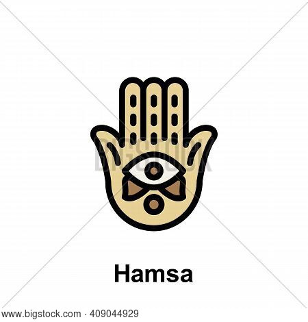 Ramadan Hamsa Hamza Outline Icon. Element Of Ramadan Day Illustration Icon. Signs And Symbols Can Be