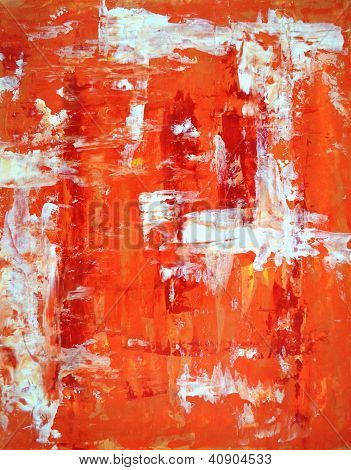 Red and Orange Abstract Art Painting