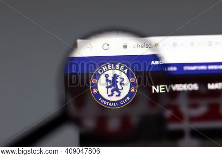 New York, Usa - 15 February 2021: Chelsea Website In Browser With Company Logo, Illustrative Editori