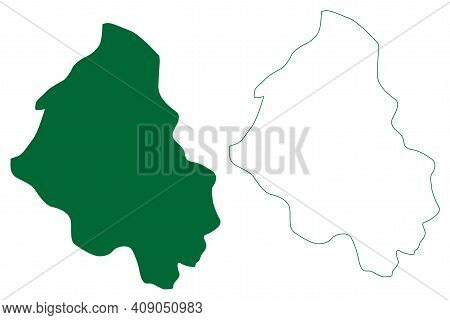 Shi Yomi District (arunachal Pradesh State, Republic Of India) Map Vector Illustration, Scribble Ske