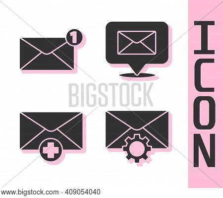 Set Envelope Setting, Envelope, Received Message Concept And Speech Bubble With Envelope Icon. Vecto
