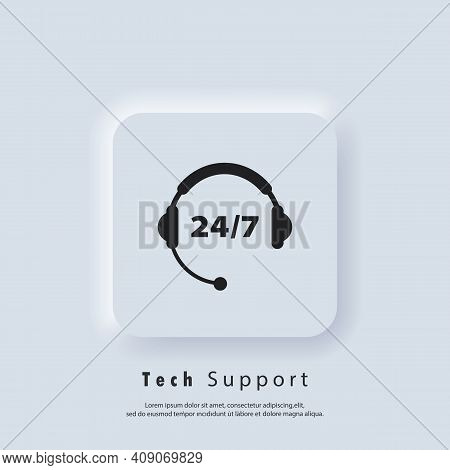 Tech Support Icon. Hotline Icon. Customer Support Helpdesk Logo Symbol, Assistant Operator Phoning B