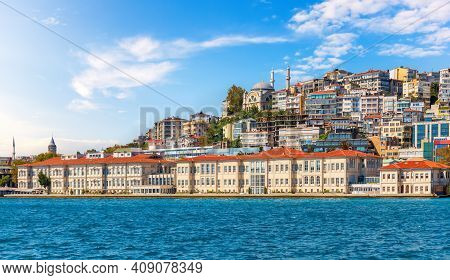 The Coast Of Istanbul With Cihangir Mosque, Bosphorus, Turkey
