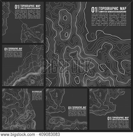 Grey Contours Vector Topography. Geographic Mountain Topography Vector Illustration. Topographic Pat
