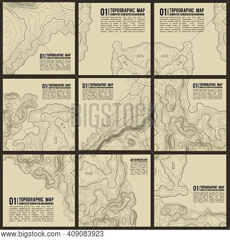Grey Contours Vector Topography. Geographic Mountain Topography Vector Illustration. Topographic Pat