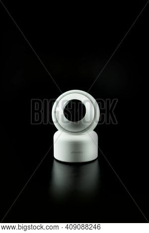 Samut Prakan, Thailand - February 21, 2021 : The Smart Xiaomi Imilab C20 Home Security Camera On Bla