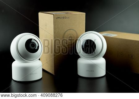 Samut Prakan, Thailand - February 21, 2021 : The Smart Home Security Camera Xiaomi Imilab C20, New P