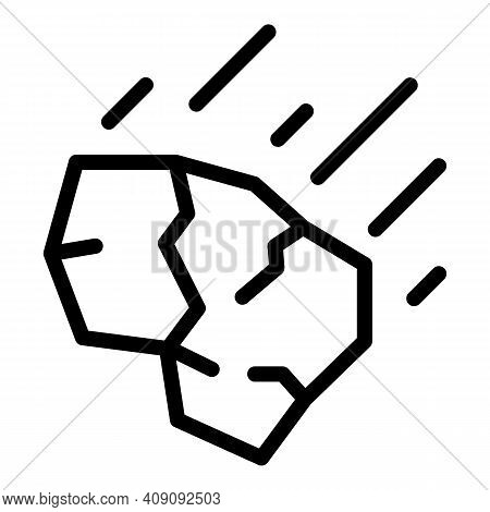 Falling Stone Icon. Outline Falling Stone Vector Icon For Web Design Isolated On White Background