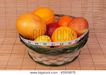 fruit in de mand en meter