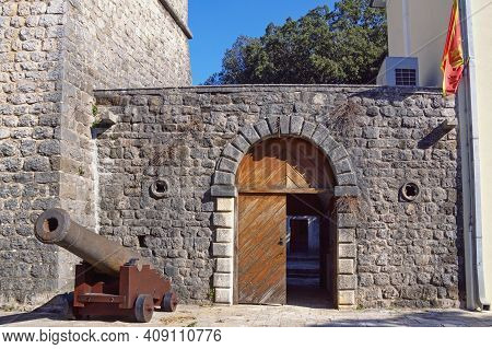 Montenegro, Tivat City. Medieval Summer House Of The Buca Family.  Entrance Door