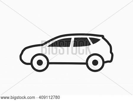 Car Line Icon. Auto Industry And Ransport Symbol. Isolated Vector Image