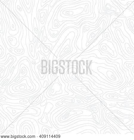 Line Topographic Map Seamless Pattern. Vector Background