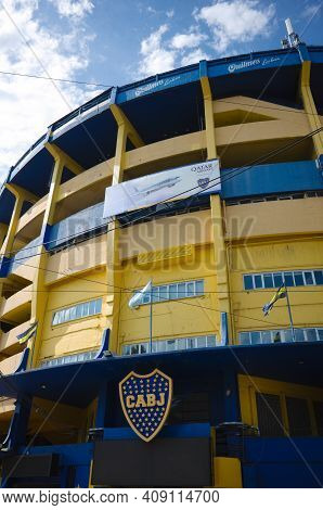 Buenos Aires, Argentina - January, 2020: La Bombonera Arena Is Home Stadium Of Boca Juniors Football