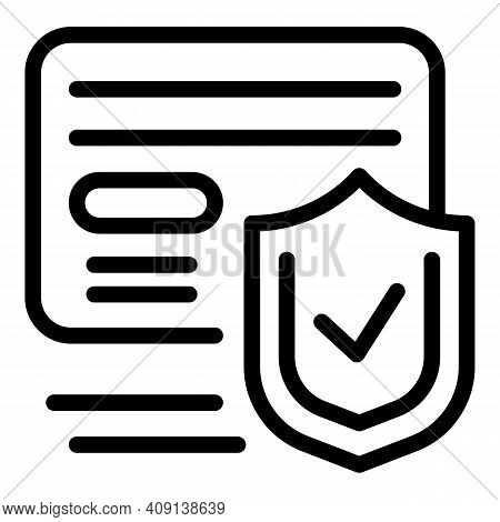 Secured Credit Card Icon. Outline Secured Credit Card Vector Icon For Web Design Isolated On White B