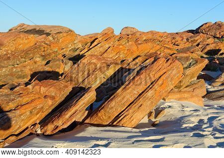 Beautiful Orange Rocks And Sand On Meelup Beach - Dunsborough, Wa, Australia