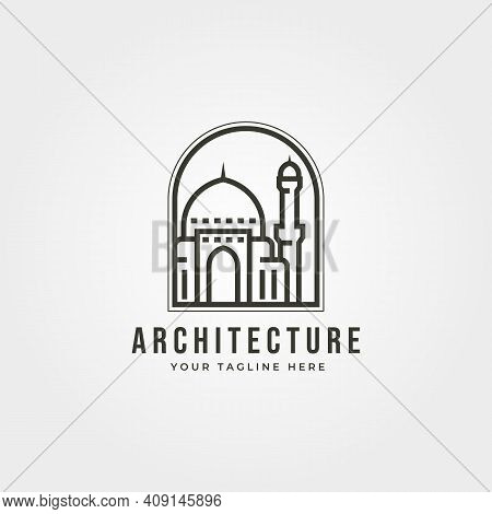 Mosque Icon Logo Vector Emblem Illustration Design