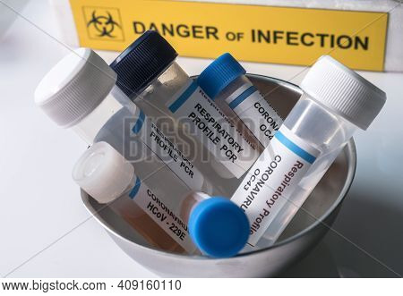 Respiratory Profile Pcr Vials For Patients Infected With Covid-19 Coronavirus In A Laboratory, Conce