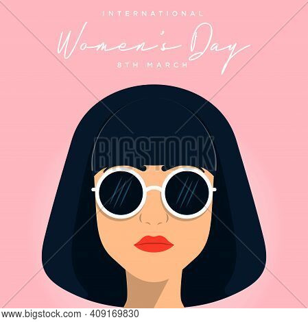 8 March, International Women's Day. Vector Template With Lettering Design. Vector Illustration