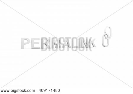 Permalink Concept White Background 3d Render Illustration