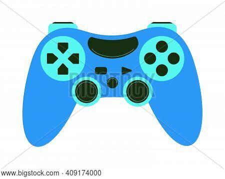 Blue Joystick For Boy, Guy, Man, Icon For Console Playing. For Computer Video Games, Virtual Reality