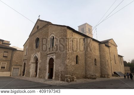 Terni.italy Jenuary 30 2021:church Of San Francesco Di Terni In The City Center